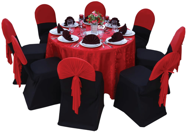 Banquet Table Set with Linens